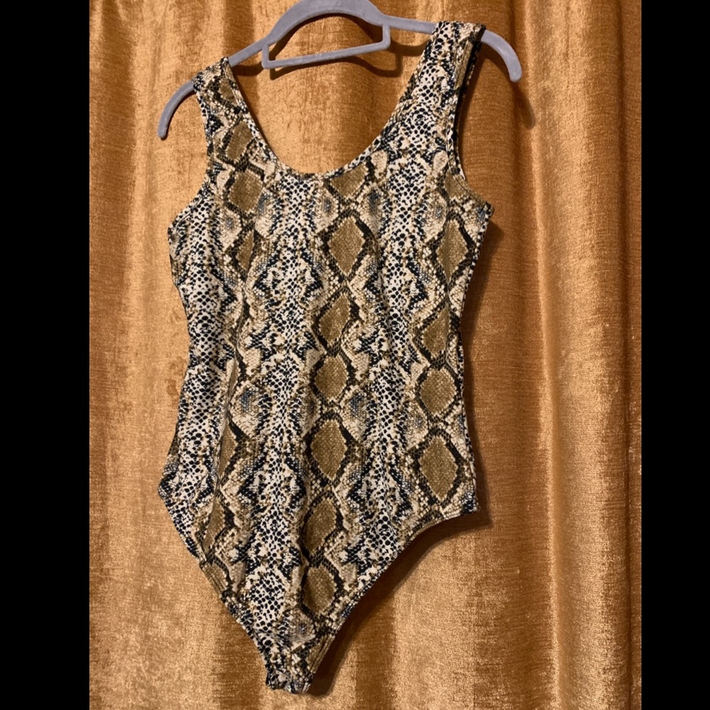 Super soft snake skin print bodysuit